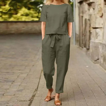 Conjunto Calça e Blusa Manga Rosa Siena